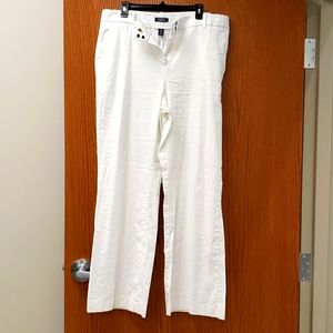 Lands End white linen pants